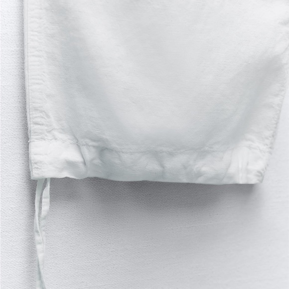 ZARA NWT LINEN BLEND CARGOS PANTS - Picture 10 of 11